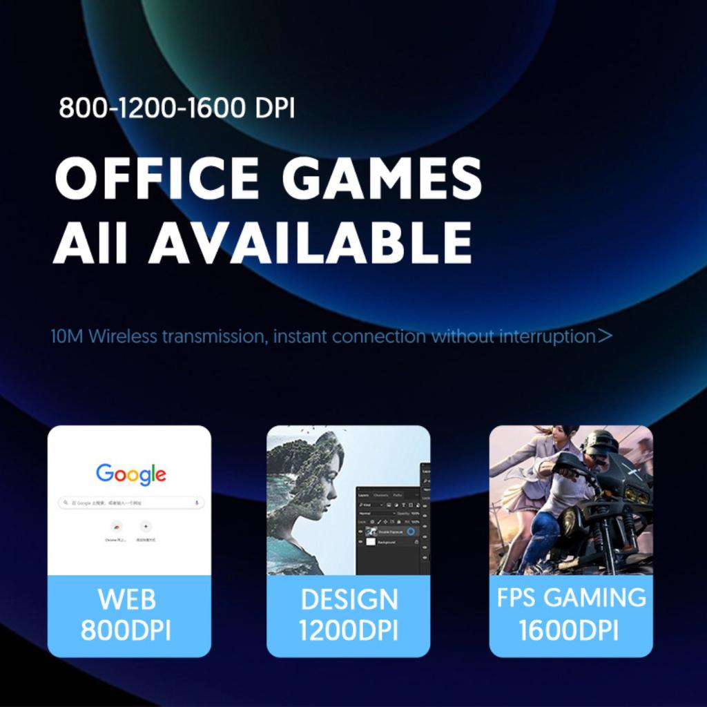 Kabellose Bluetooth-Maus mit Power-Display, leuchtend, geräuscharm, ergonomisch, wiederaufladbar, für Heimbüro-Spiele