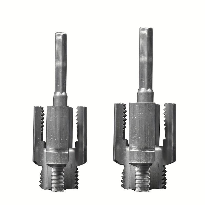 2pcs Metal PPR Water Pipe Thread Repair Tools - Integrated Wire Opener for Inner & Outer Holes, Electric Drill Type, 1/2" - DN15, 3/4" - DN20 Sizes