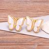 New Design Hot Sale Fashion Luxury 9 Colors Shell Boho Butterfly Stud Earrings for Women Lucky Romantic Anniversary Jewelry
