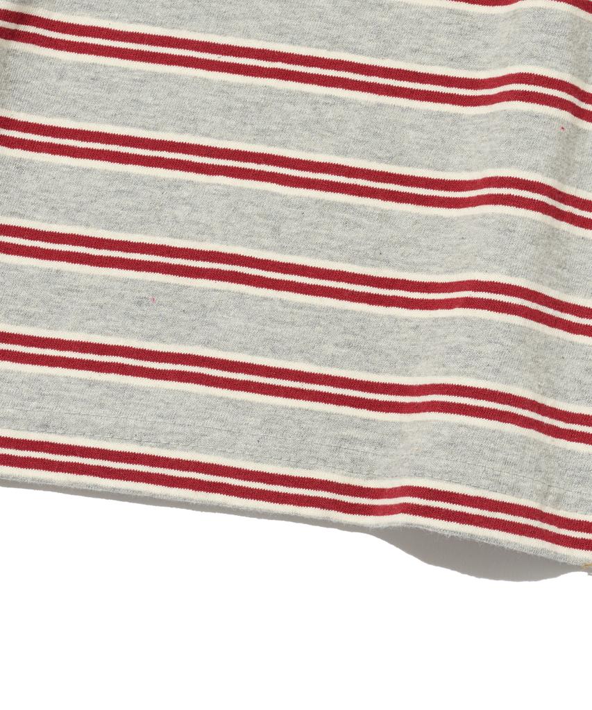TAILOR STUDIO Striped Marine Cotton Long Sleeve (Grey/Red)