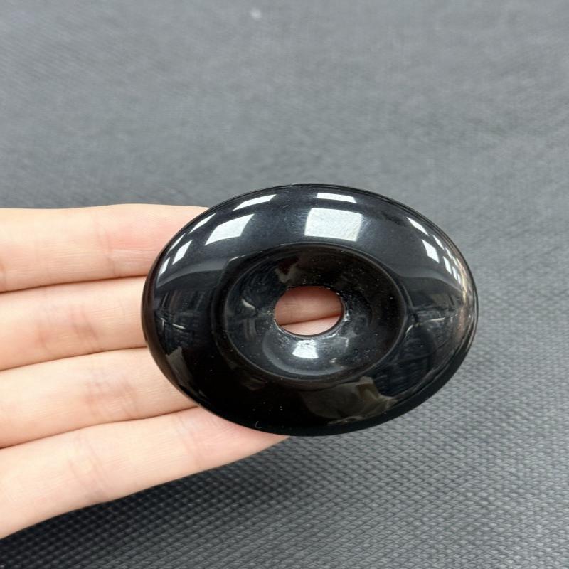 Ciondolo in Pietra Naturale di Cristallo a Forma di Ciambella da 50 mm per la Creazione di Gioielli Grande Perla Sfusa Quarzo Rosa Ametista Verde Opale Charms
