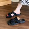 Flat-bottomed Slippers Women's Outer Wear Summer Casual One-character Cool Slippers New Fringed Beach Women's Sandals Large Size