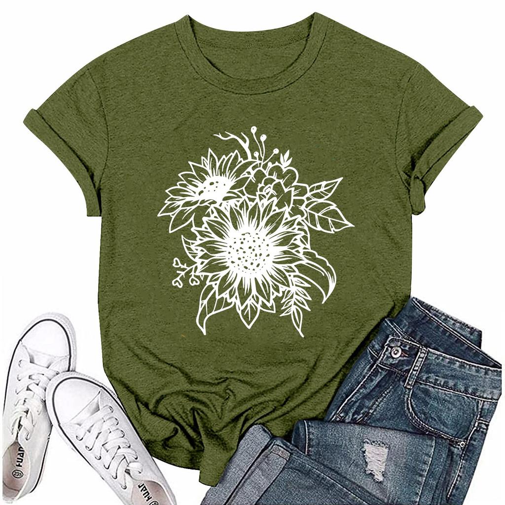 Unisex Casual Fashion Print Crewneck Loose T-shirt