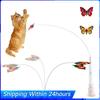 Automatic Electric Butterfly Toy with Suction Cup Flutter Bug Cat Toy Flutter Rotating Kitten Supplies for Indoor Cat