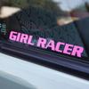 GIRL RACER Aufkleber für Auto, Auto-Fenster, abnehmbare Vinyl-Aufkleber, ölbeständige Dekoration, Motorrad-Kraftstofftank-Verkleidung, Zeichen für Fahrerin