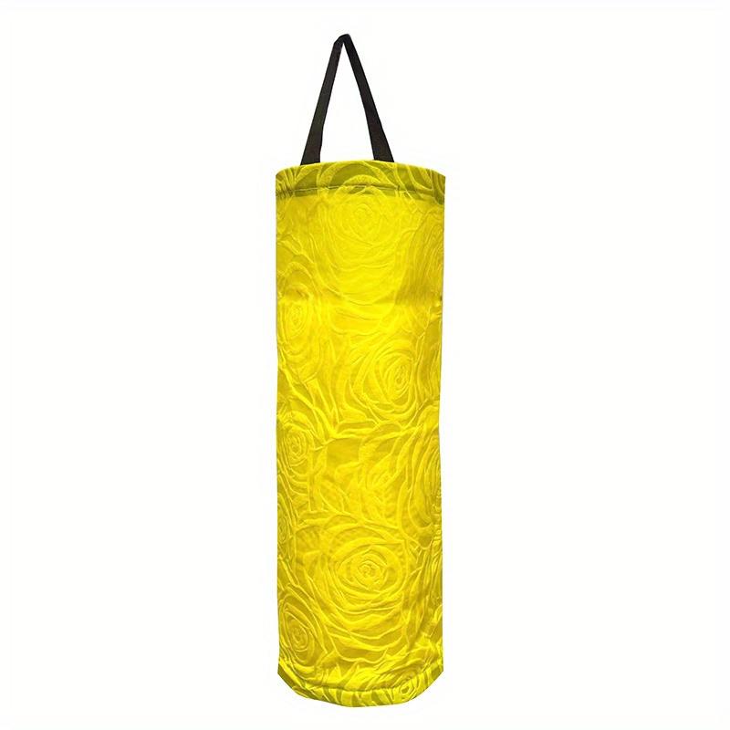 Convenient and Waterproof Wall-Mounted PVC Plastic Bag Storage Rack with Linen Texture Shopping Bag Dispenser - Easy Bottom Access