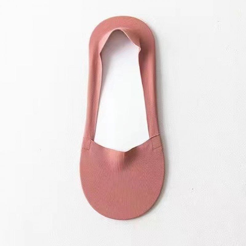 Women's No-Show Ice Silk Socks: Non-Slip, Sweat-Absorbing, Odor-Proof, Seamless for High Heels