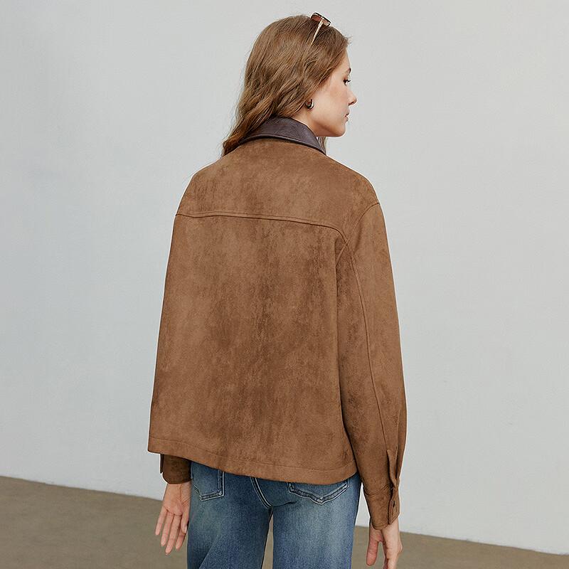 Chuyu Women's Suede Patchwork Barn-Style Jacket