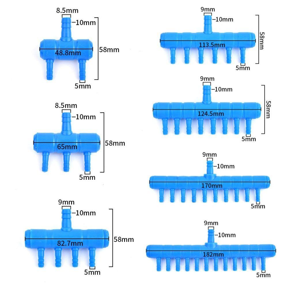 10Pcs Plastic Aquarium Air Splitter 4/5/8mm Oxygen Gas Diverter  for Fish Tank Air Pump Oxygenation