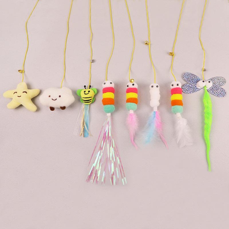 Retractable Cat Teaser: Feather Door Hanging Toy for Self-Play & Boredom Relief