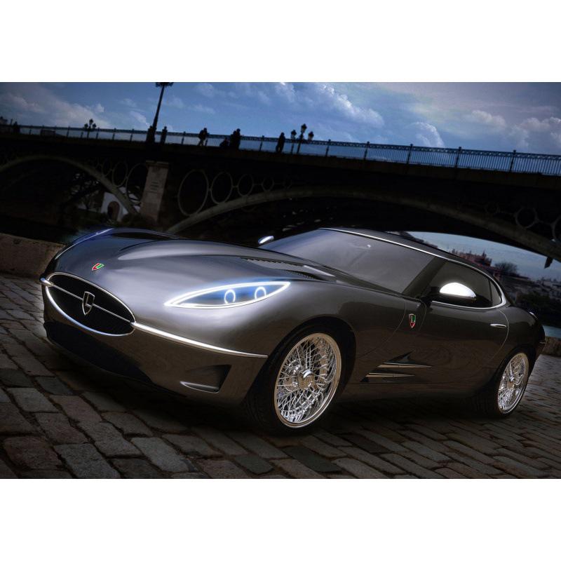 Framed Sports Car Poster for Bedroom, Bar, or Dealership Wall Decor