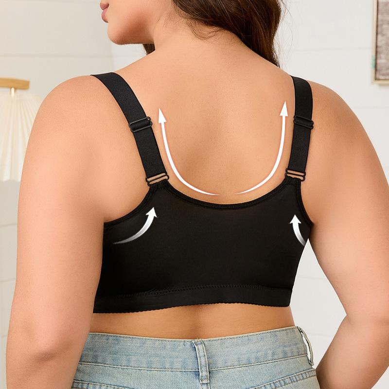 0XL-7XL Super Large Size Bra European and American Size Adjustable Shoulder Strap Popular Printed Front Buckle Large Size Underwear