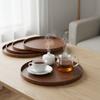 1 Pcs Wooden Vintage Round Serving Tray Wooden 21/24/27/30/33cm Decorative Tray Dessert Pallet Breakfast Dinner
