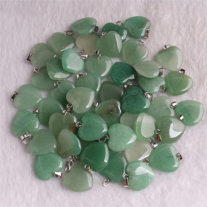 20mm Crystal Agate Heart Necklace Pendant - Natural Stone Jewelry Accessory