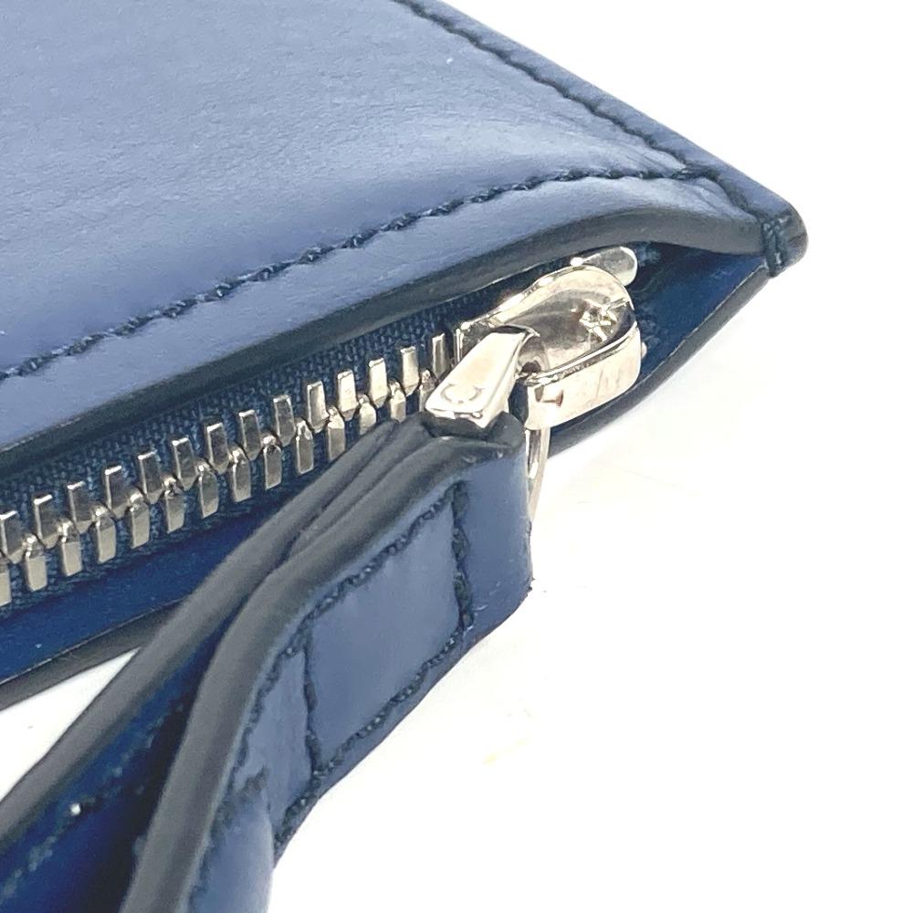 Salvatore Ferragamo Gancini Bag Pouch with Strap Clutch Bag Leather Blue