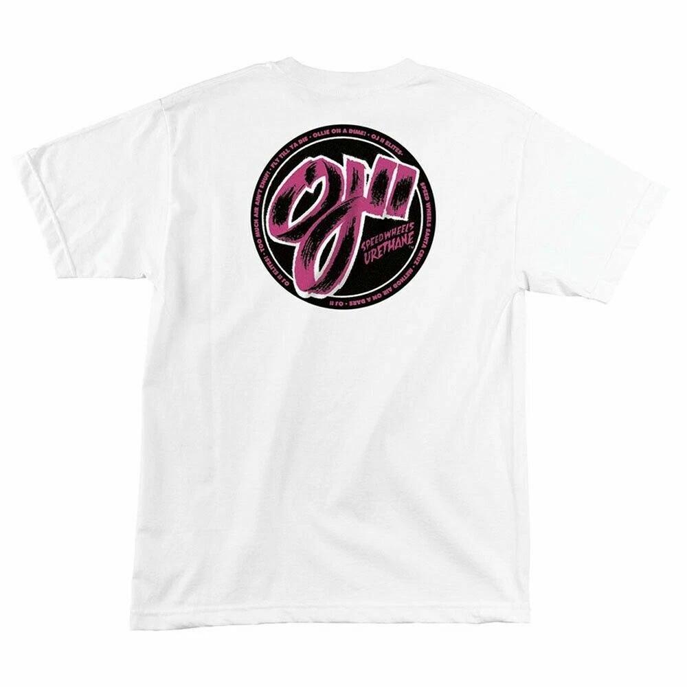 Santa Cruz OJ Wheels OJS OJ2 ELITE THANES Skateboard T Shirt WHITE XS
