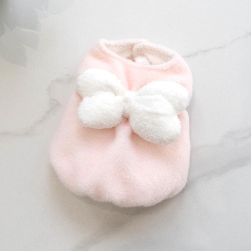 Winter Dog Clothes Cute Bow Vest Cat Puppy Yorkshire Pomeranian Maltese Poodle Bichon Frise Schnauzer Dog Clothing Pet Coat Xs XXS розовый