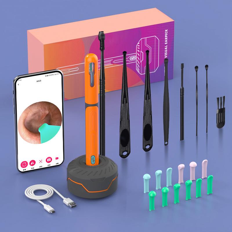 Ear Cleaner with Camera Set Ear Sticks Otoscope USB C Charging Endoscope Wax Removal Tool Earpick MIni Camera Ear Cleaning Set