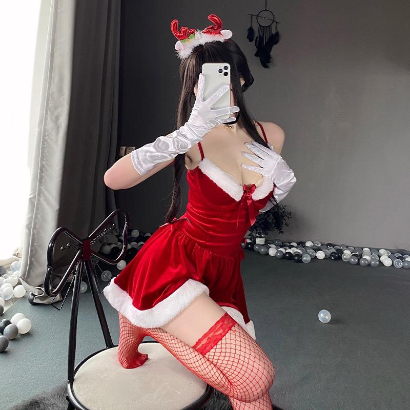 Sexy Game Live Streaming Host Christmas Costume Santa Cos Suit Bar Cosplay Cosplay Uniform Female