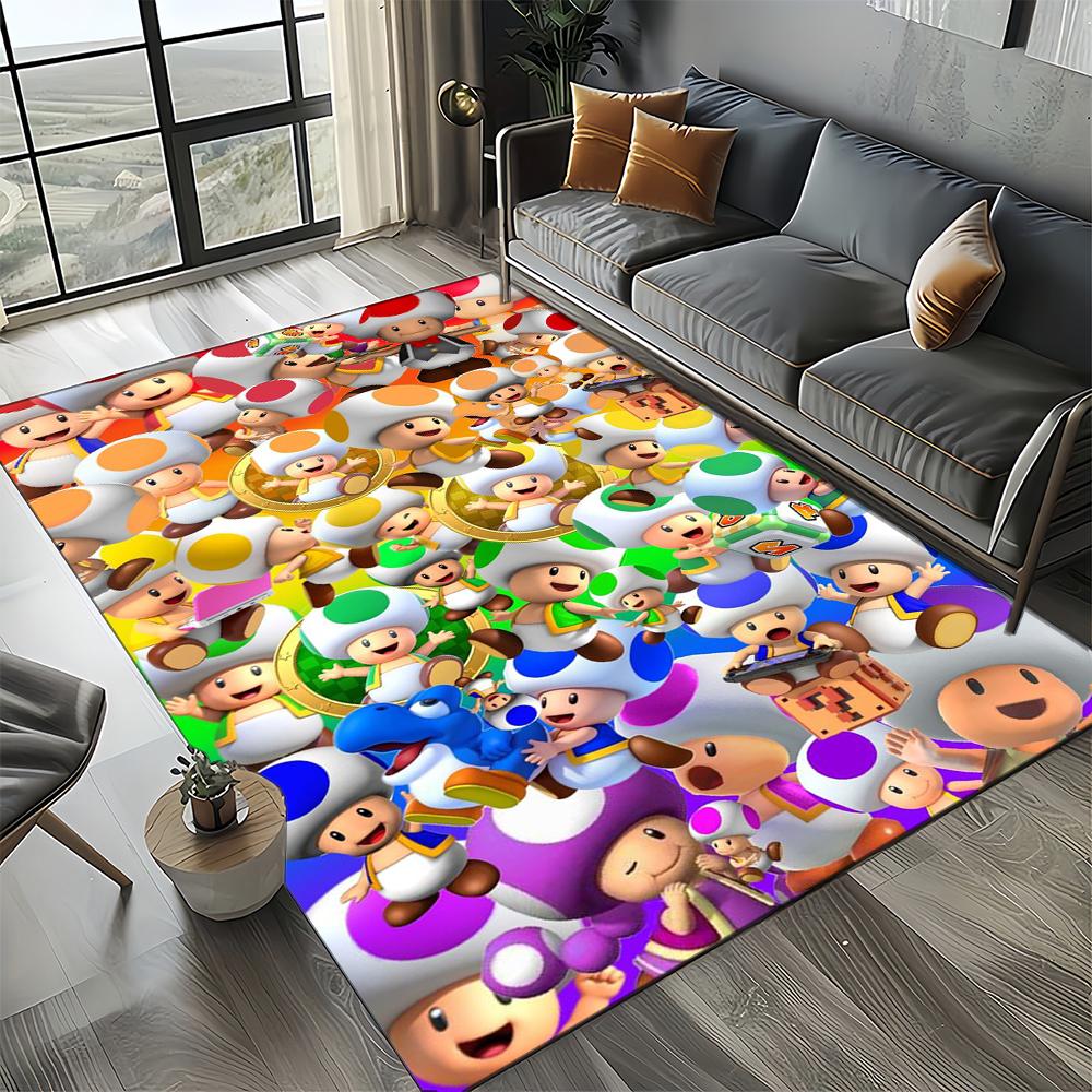 Retro Mario Cartoon Area Rug,Carpet Rug for Home Living Room Bedroom Sofa Doormat Decor,Kids Play Floor Mat