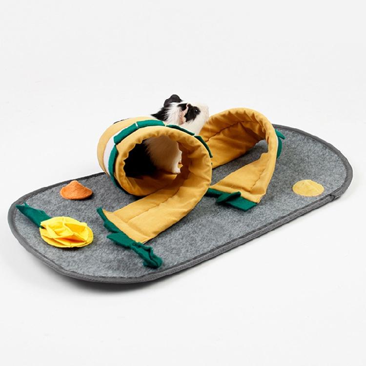 Rabbit Tunnel Carpet Hideout Tube Snuffle Mat for Sugar Glider Guinea Pig Ferret