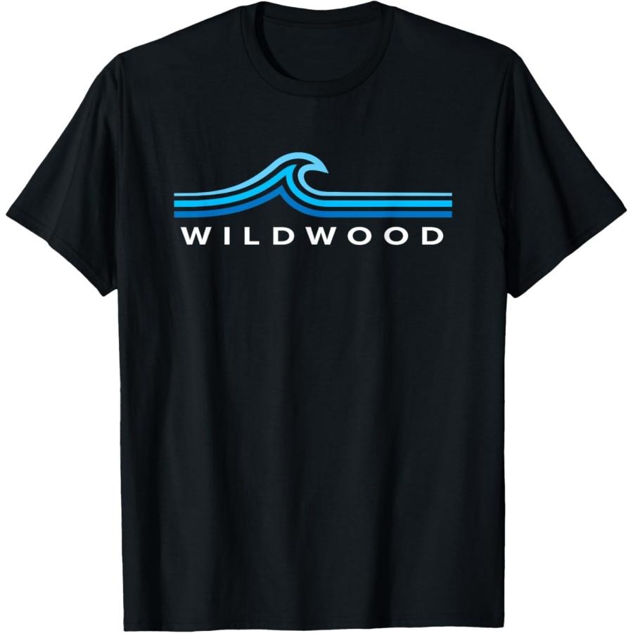 

Wildwood New Jersey Souvenir Waves Vintage Mens Womens Boys T-Shirt XXXXXL чорний