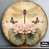 D Flat Pc Xinxcm D Flat Round Sign Vintage Plaque Featuring Dragonflies and Butterflies Natural Insects and for Lot