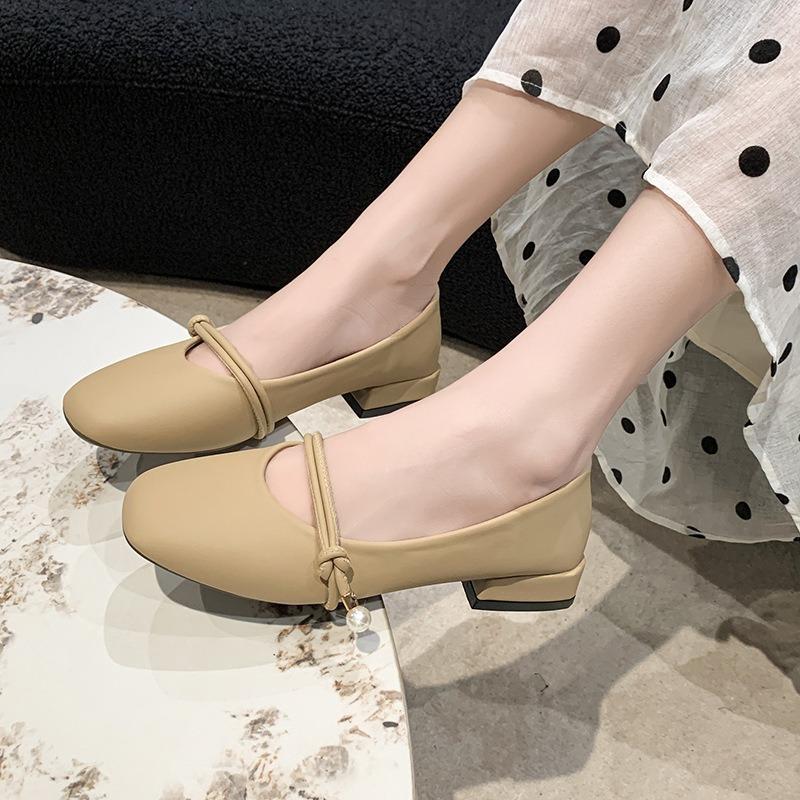 Mary Jane Fairy with Skirt Small Leather Single Shoes Female 2024 New Spring and Autumn Evening Evening Gentle Evening Breeze Flat-bottomed Grandma