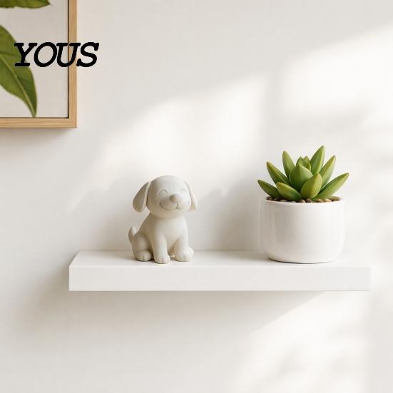 Small Pet Statue Dog Figurine, 3D Printed Cute Puppy Sculpture, Smile Animal Desktop Sculpture Ornament for Living Room Table Decor, Gifts Lovers