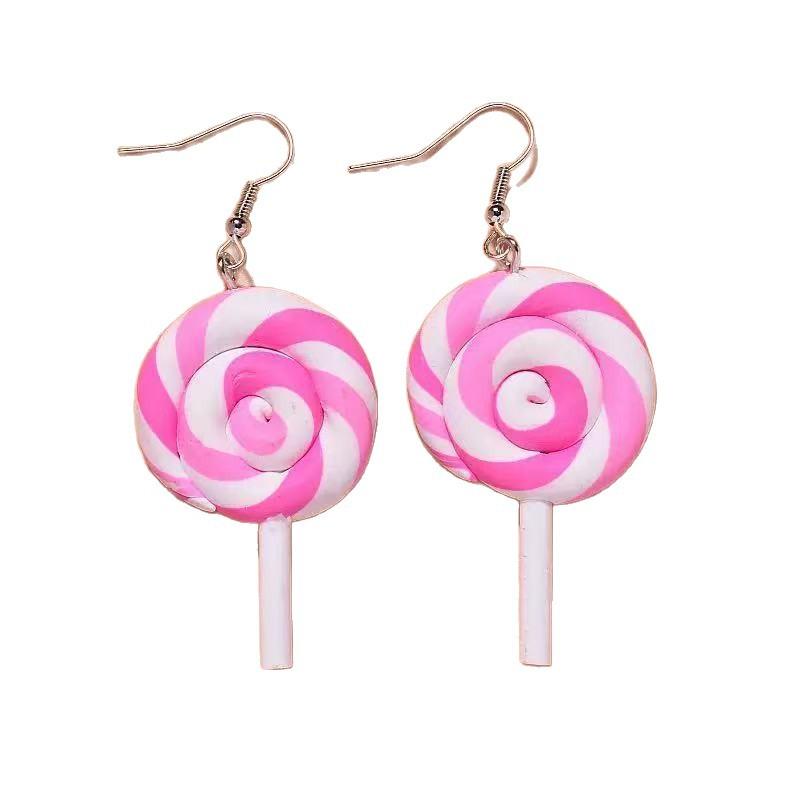 New European and American Fashion Earrings, Simulated Food and Play Lollipop Pendant Earrings, Fun DIY Necklace Set
