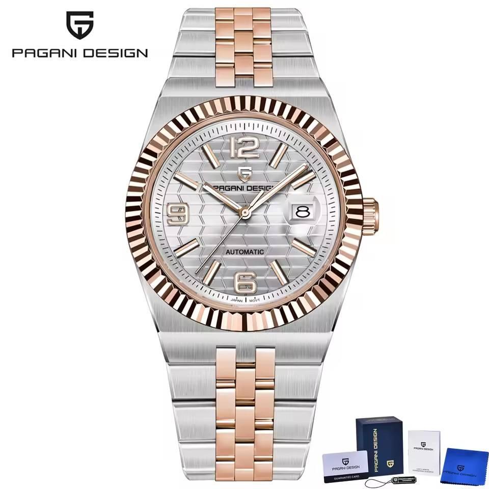 Pagani Design PD-YS027 Automatikuhr Herren Mechanische Armbanduhr Stahlarmband Wasserdicht Leuchtend Kalender Mechanische Armbanduhr