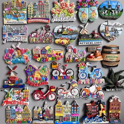 Amsterdam Netherlands Fridge Magnets Tourist Souvenir Holland Windmill Magnetic Refrigerator Stickers Collection Home Decor Gift