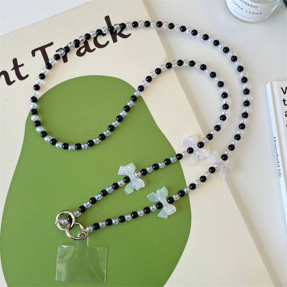 Sweet Long Crossbody Phone Chain Long Cellphone Lanyard Phone Case Decor Beads Phone Strap  Girls