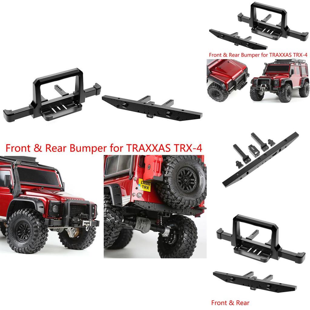 Cnc Aluminum Front Rear Winch Bumper Set For 1/10 Rc Crawler Traxxas Trx-4