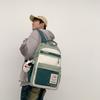 Retro Workwear Style Large Capacity Backpack Women Korean Version High School Students Color-blocking Trendy Shoulder Bag Men Travel Backpack