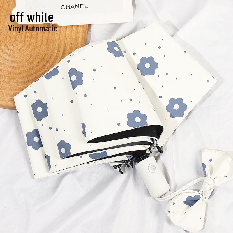 Automatický kreslený slunečník odolný proti UV záření a větru: Velký dvouúčelový slunečník a deštník pro ženy a studenty.