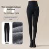 Gray High-Waist Grid Pattern Tights – Women's Tummy Control & Butt Lifting Pantyhose for Autumn/Winter Outerwear