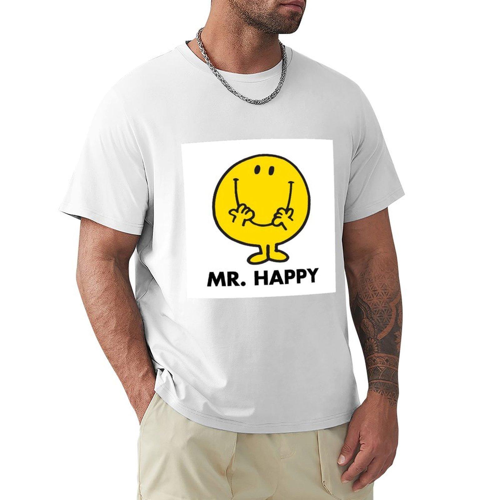 Mr happy TShirt funny gifts fashion shirts plus size clothes men t shirts S