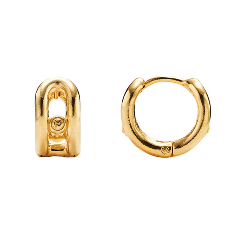 PICOMENT #006 Two Line Small Earrings _ Gold