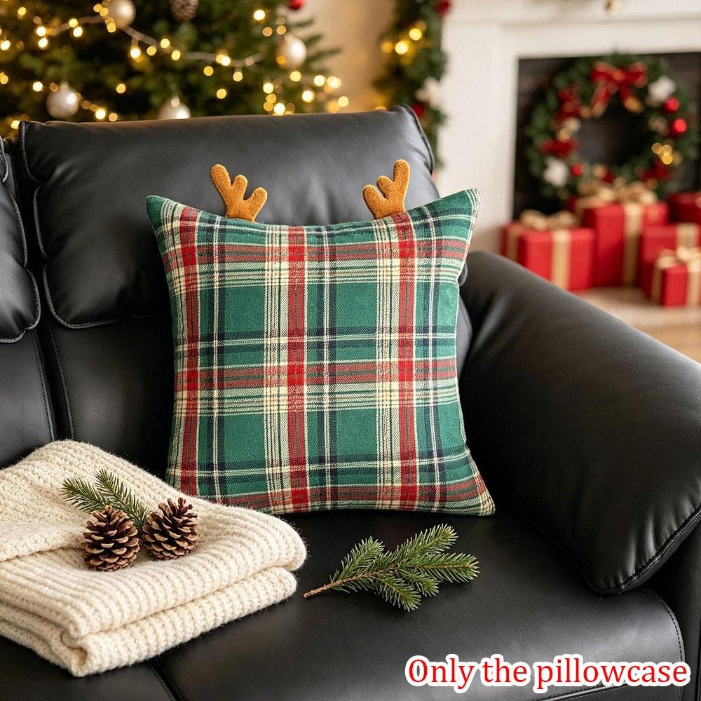 Square Christmas Pillowcases Soft Throw Pillow Case Britain Style Cushion Cover Christmas Decor
