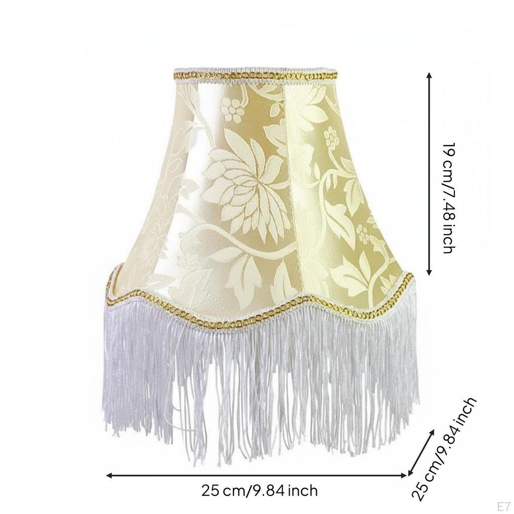 Lampshade Handmade Tassel Fringed Lamp Shade for Bedroom Green Dome Fringe