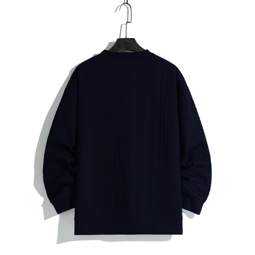 Men's Chunky Cable Knit Jacquard Sweater - Trendy Autumn/Winter Knitwear, Relaxed Fit.