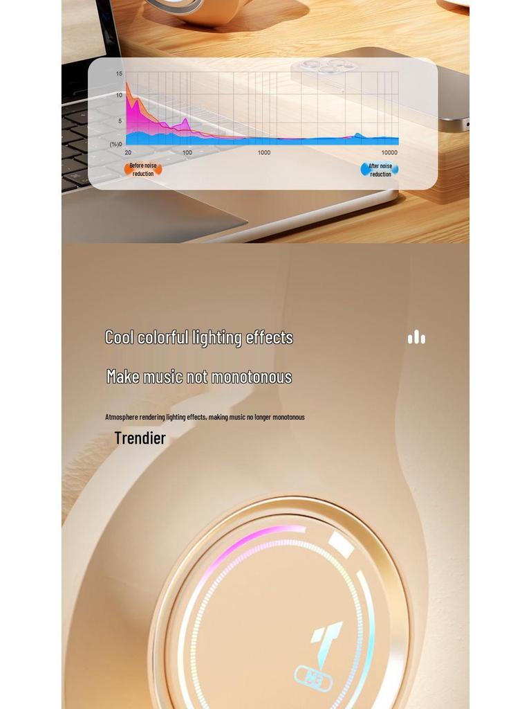 QCM3 Wireless Bluetooth Headset with Microphone, Heavy Bass, Over-ear, Compatible with Apple Devices