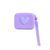 Cute 3D Heart Shaped Silicone Coin Purse Lightweight Portable Wrist Strap for Key Earphone Lipstick Woman Gift