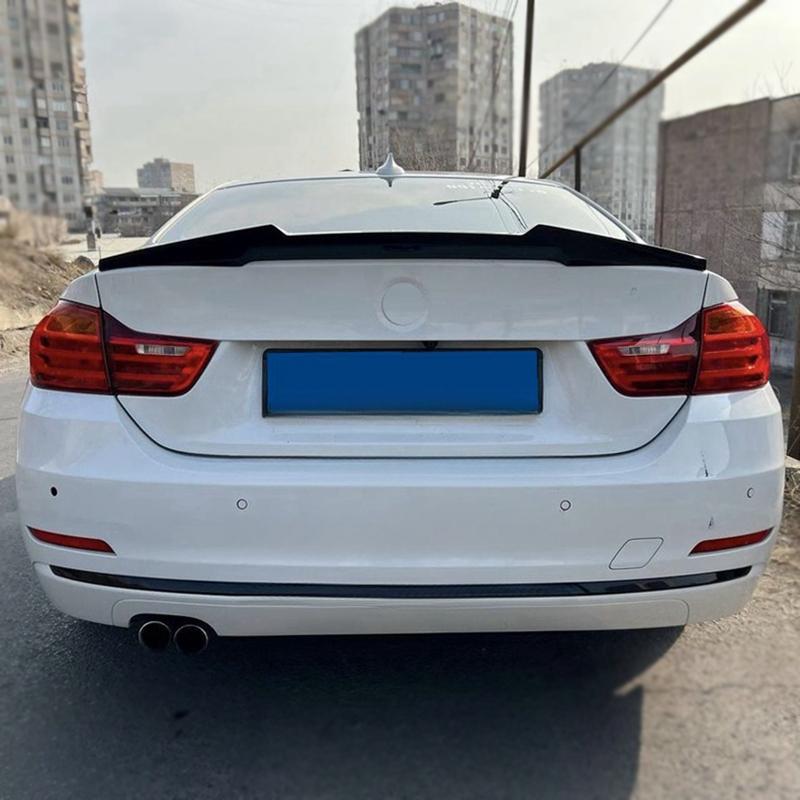 Per BMW Serie 4 F32 F33 F36 2014-2020 Fibra di Carbonio Lip Paraurti Posteriore Spoiler Baule Kit Ala Coda Stile MP M4 PSM Nero Lucido