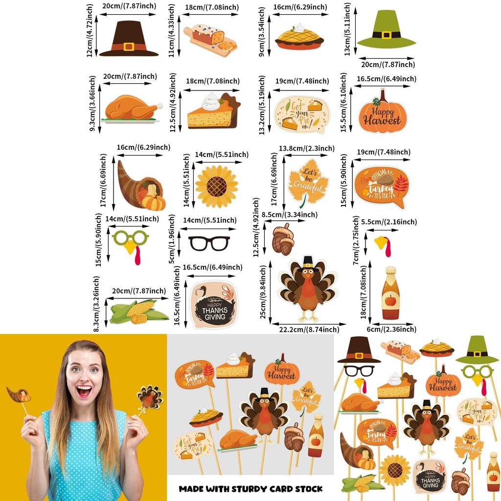 Festive Turkey Themed Photo Props For Thanksgiving Day Celebration Party Supplies