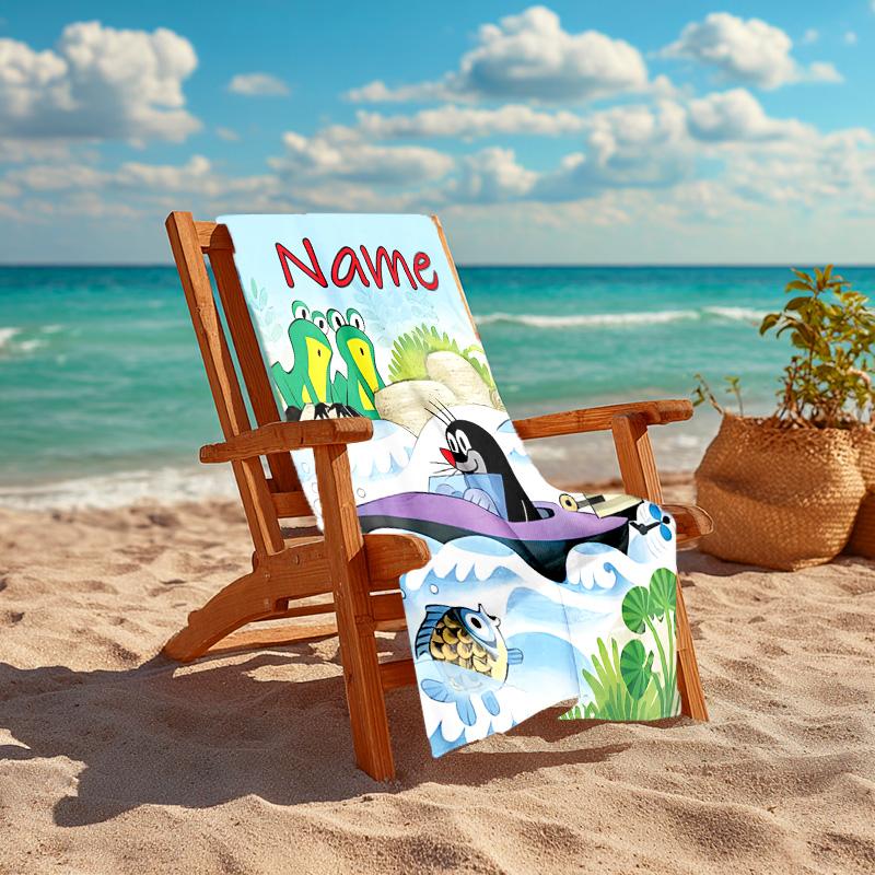 Personalized Customized Proof Beach Towel with The Little Mole Pattern - Soft, Absorbent,quick-drying,perfect Swimming,camping&bathing
