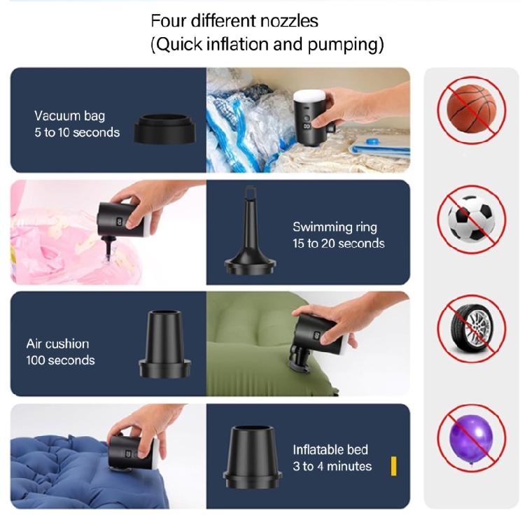 Wireless Electric Air Pumps with Fast Inflation Deflation Attachments Suitable for Pool Float Airbeds Outdoor Activity