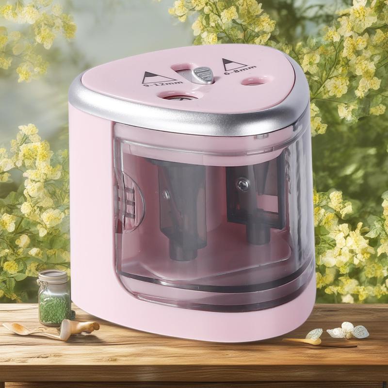 Double-hole Electric Pencil Sharpener; Automatic Pencil Sharpening for Primary School Students Writing Stationery