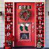 Merry Christmas Decorations Banner, Christmas Porch Sign Red Plaid Hanging Banners For Indoor Outdoor Front Door Wall Xmas Decor